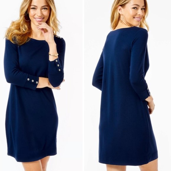 Lilly Pulitzer Sophie UPF 50+ Dress in True Navy Size XXS - Picture 3 of 15